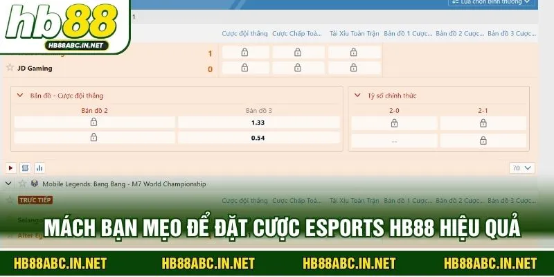 Mách bạn mẹo để đặt cược esports HB88 hiệu quả 