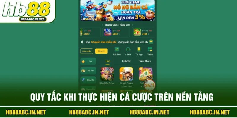 Quy tắc khi thực hiện cá cược trên nền tảng